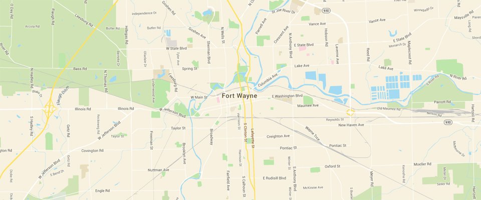 Fort Wayne Dumpster Rental Service Area Map